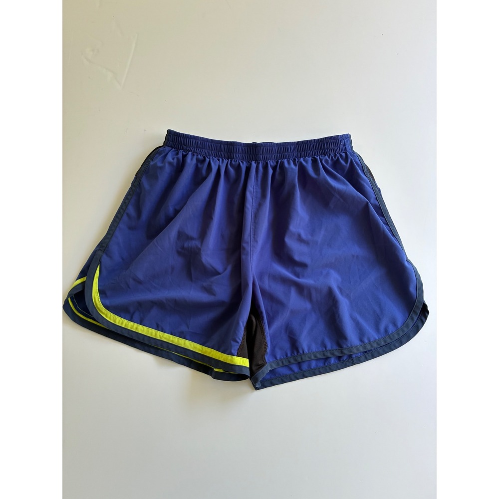 Rabbit Running Shorts Blue Neon Yellow Made in USA Size Medium 4" Inseam